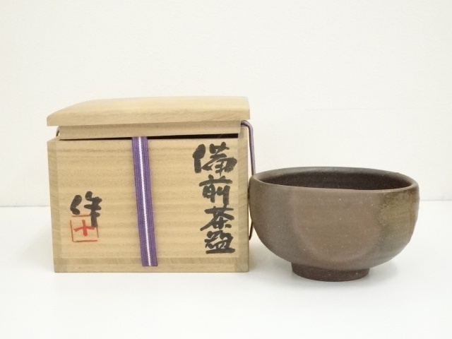 JAPANESE TEA CEREMONY / TEA BOWL CHAWAN / BIZEN WARE / ARTISAN WORK